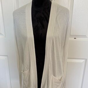 Matty M Cream Ribbed Cardigan